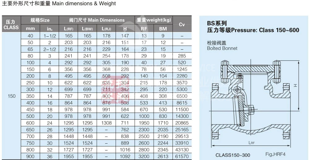 C3 Special Alloy Stainless Steel Class600 Flange RF Swing Check Valve